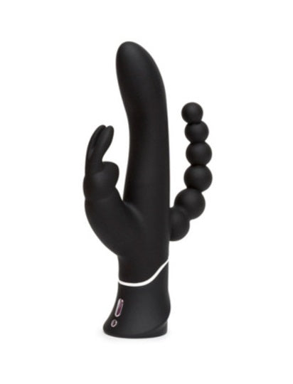 Love Honey Happy Rabbit Triple Curve Rechargeable Rabbit Vibrator Black