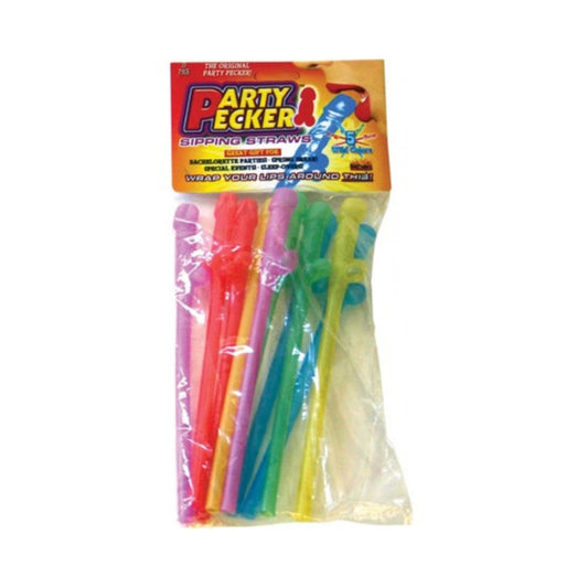 Hott Products | Party Pecker Straws - Neon Colors (10Pcs/Bag)