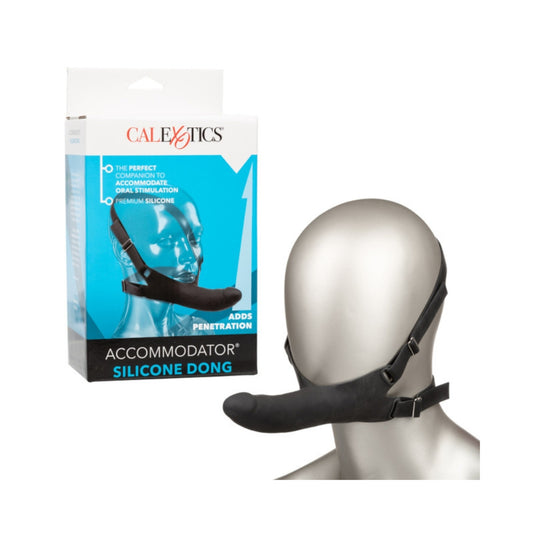 Calexotics Accommodator Silicone Dong Facial Strap-On Black