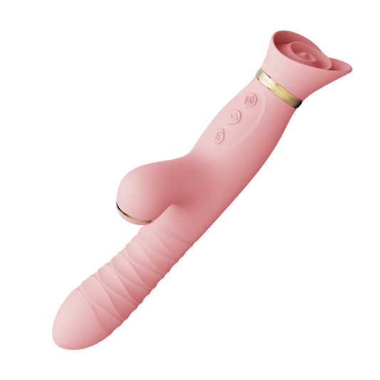 ZALO Rose Rabbit Thruster Vibrator Pink