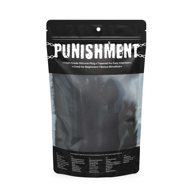 Punishment Fox Tail Silicone Plug - Black