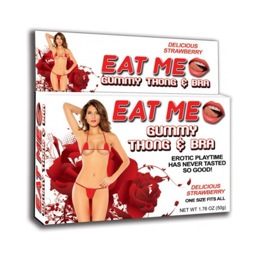 Hott Products | Eat Me - Gummy Thong & Bra - Delicious Strawberry