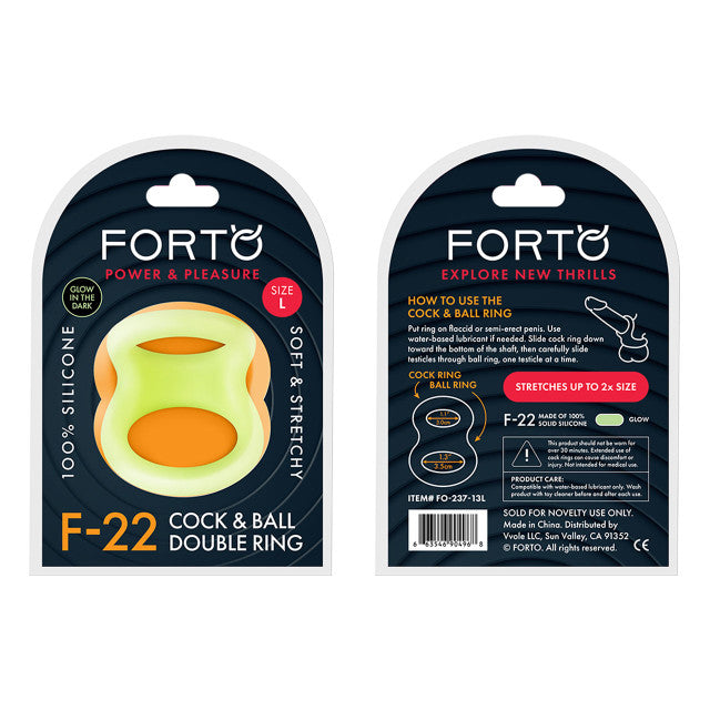 Forto F-22: D Ring (Liquid Silicone) Cock Ring S/M/L