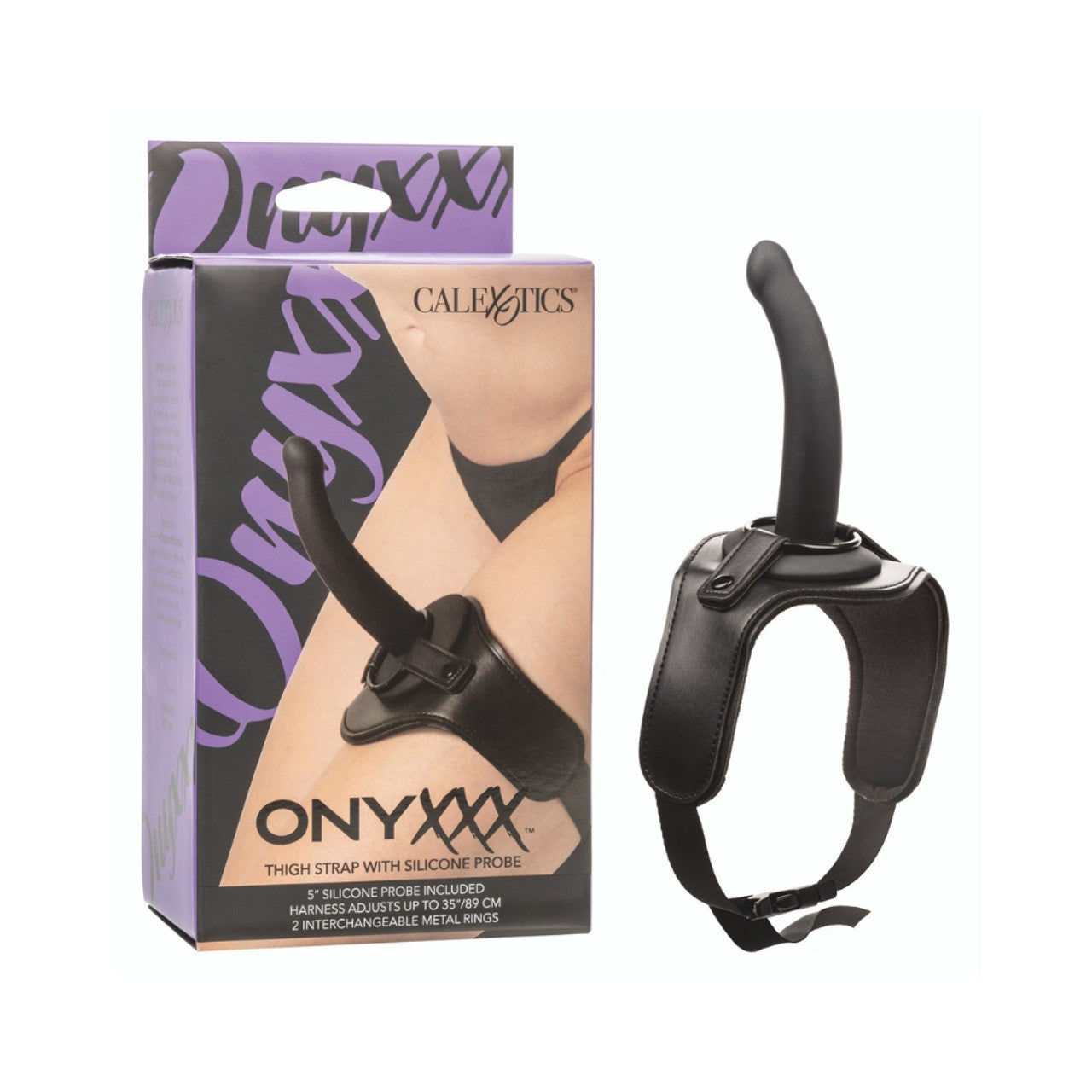 Calexotics Onyxxx Thigh Strap with Silicone Probe