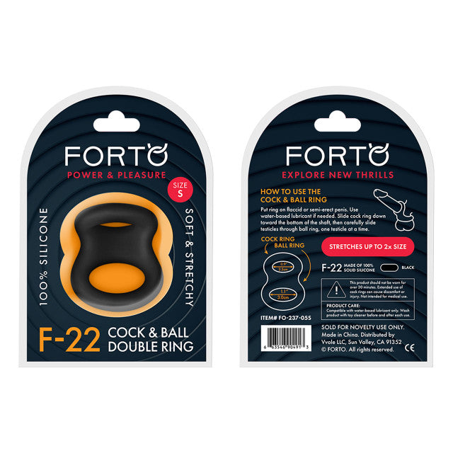 Forto F-22: D Ring (Liquid Silicone) Cock Ring S/M/L