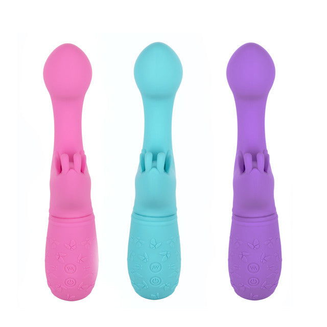 CalExotics Rechargeable Butterfly Kiss Vibrator Purple/Pink/Blue