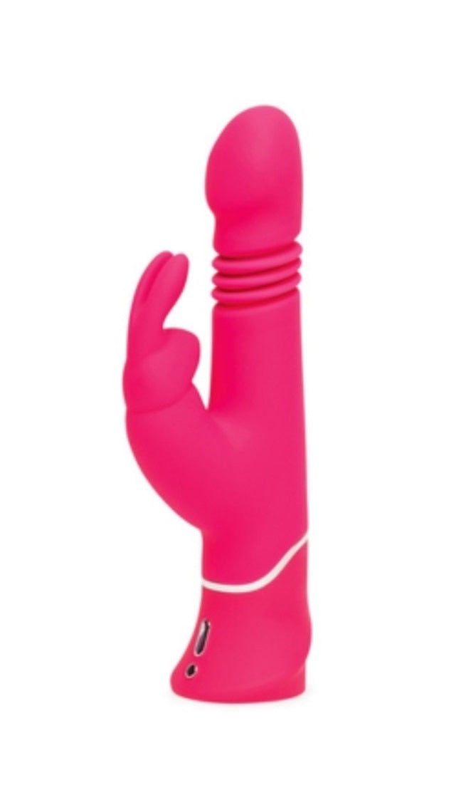 Love Honey Happy Rabbit Thrusting Realistic Rechargeable Rabbit Vibrator Pink