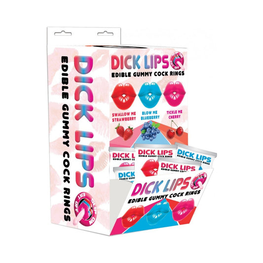 Hott Products | Dicklips Gummy Cock Rings (Singles) 3 Assorted Flavors 21 Pc/Display