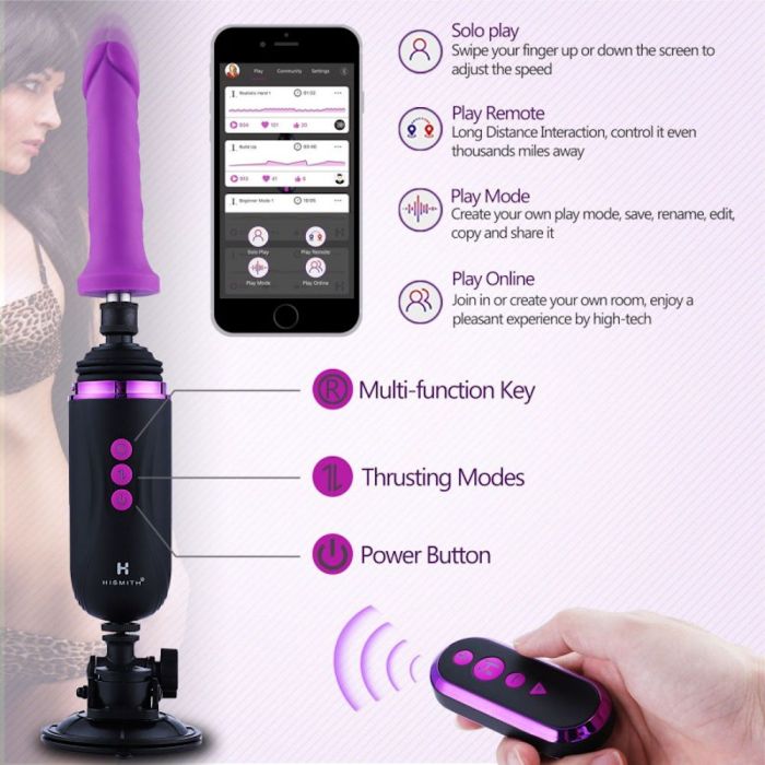 HiSmith - Capsule Rechargeable Sex Machine (Remote and App)