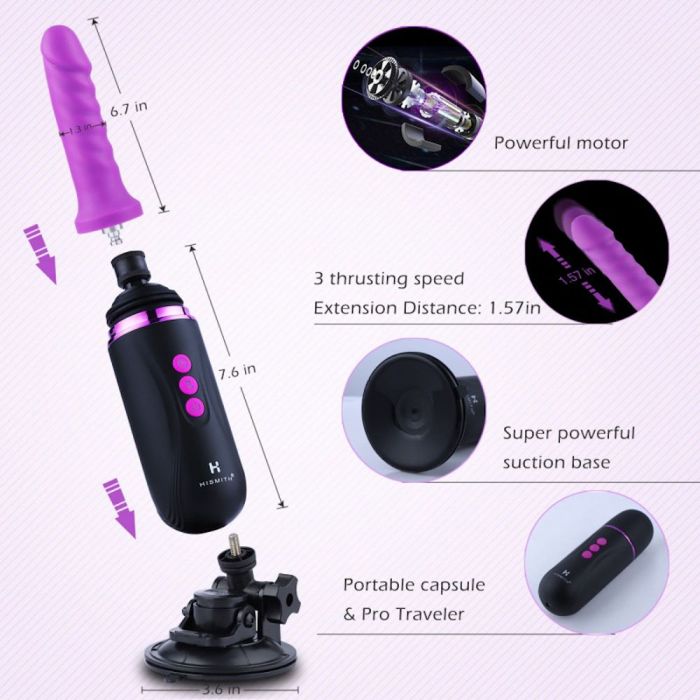 HiSmith - Capsule Rechargeable Sex Machine (Remote and App)