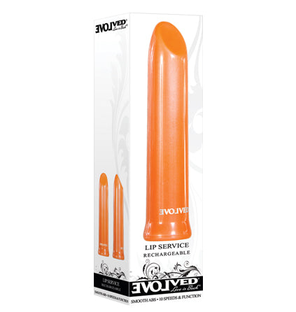 Evolved Lip Service Orange 10cm USB Rechargeable Lipstick Bullet Vibrator