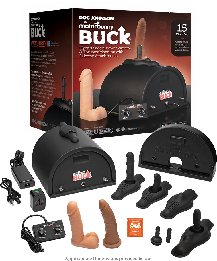 Doc Johnson x MotorBunny - Buck with Vac-U-Lock w App Control - 15 Piece Set