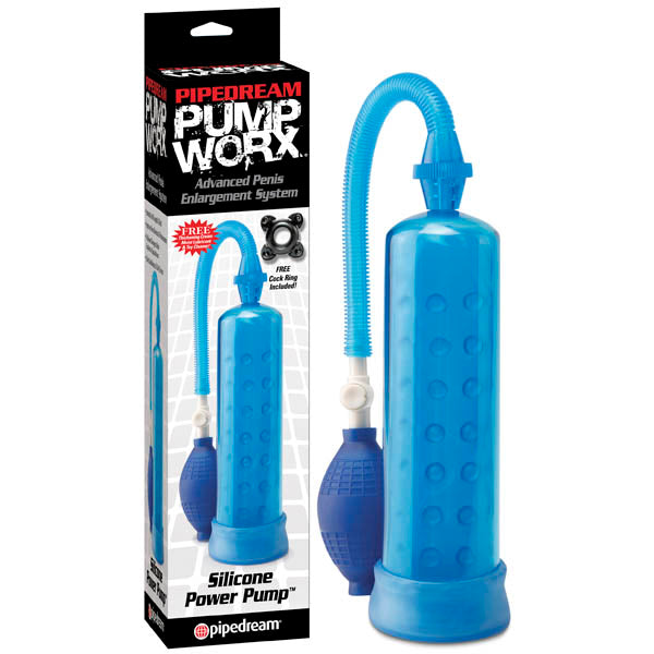 Pipedream Pump Worx Silicone Power Pump - Blue Penis Pump