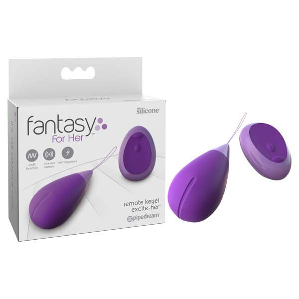 Pipedream Fantasy For Her Remote Kegel Excite-Her - Purple USB Rechargeable Vibrating Kegel Trainer with Wireless Remote