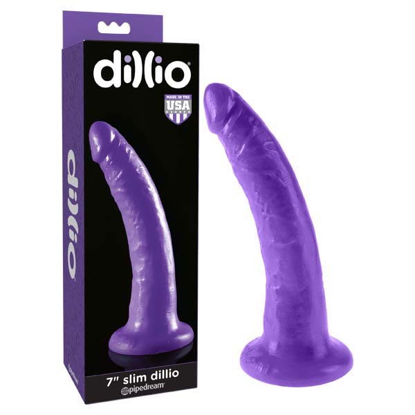 Pipedream Dillio 7" Slim Purple 17.8cm Dong Dildo