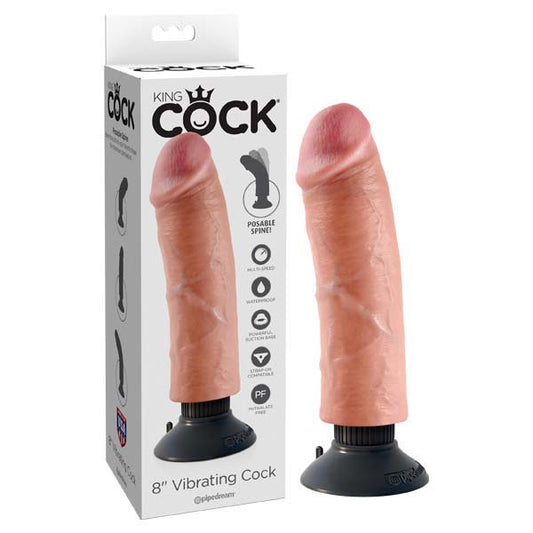 Pipedream King Cock 8" Vibrating Cock Flesh 20.3cm Vibrating Dong