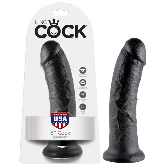 Pipedream King Cock 8" Cock Black 20.3cm Dong Dildo