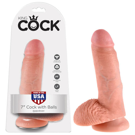 Pipedream King Cock 7" Cock With Balls Flesh 17.8cm Dong Dildo