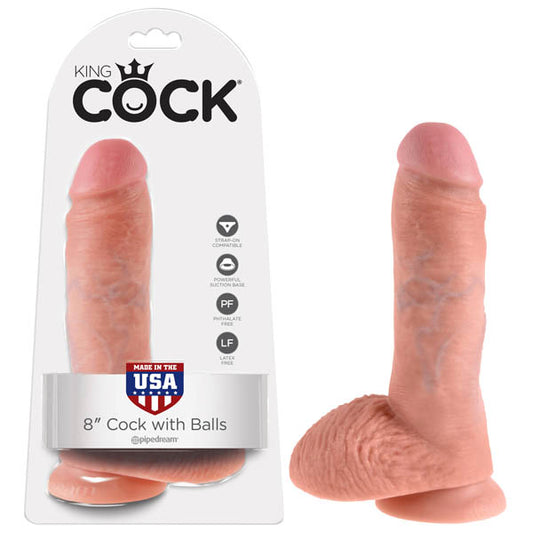 Pipedream King Cock 8" Cock With Balls Flesh 20.3cm Dong Dildo