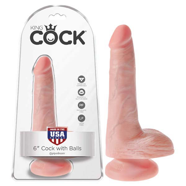 Pipedream King Cock 6" Cock with Balls Flesh 15.2cm Dong Dildo