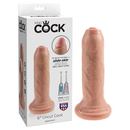 Pipedream King Cock 6" Uncut Flesh 15.2 cm Dong Dildo