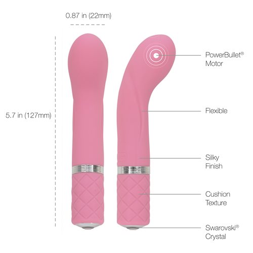 Pillow Talk Racy Mini G-Massager Vibrator w Swarovski Crystal - Pink