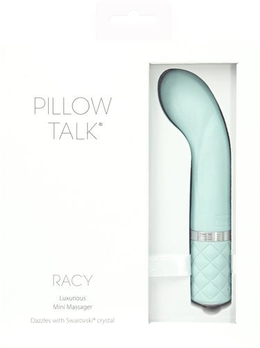 Pillow Talk Racy Mini G-Massager Vibrator w Swarovski Crystal - Teal