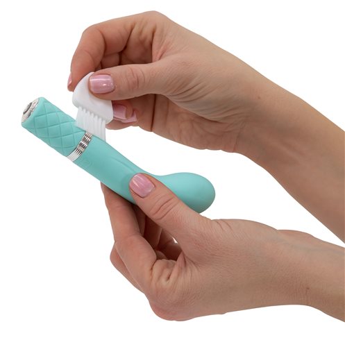 Pillow Talk Racy Mini G-Massager Vibrator w Swarovski Crystal - Teal