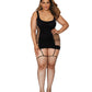 Dreamgirl Plus Size Opaque Gartered Bodystocking Size Queen