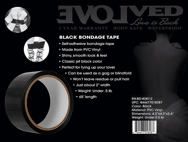 Evolved Black Bondage Tape - 20 metre length