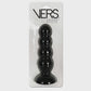 VERS Liquid Silicone Suction Plug - Black 16.5cm Butt Plug with Internal Steel Balls