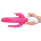 Rabbit Essentials Rechargeable Double Penetration Rabbit Vibrator Hot Pink