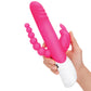 Rabbit Essentials Rechargeable Double Penetration Rabbit Vibrator Hot Pink