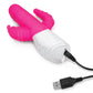 Rabbit Essentials Rechargeable Double Penetration Rabbit Vibrator Hot Pink