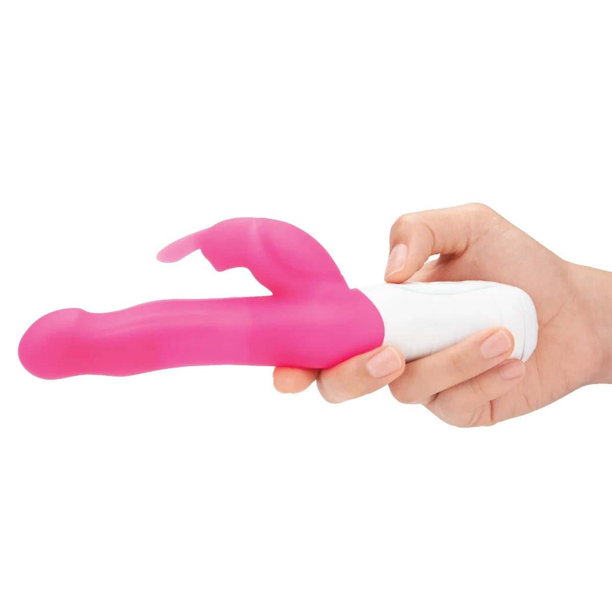 Rabbit Essentials Rechargeable Slim Shaft Rabbit Vibrator Hot Pink