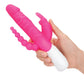 Rabbit Essentials Rechargeable Slim Double Penetration Rabbit Vibrator Hot Pink