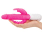 Rabbit Essentials Rechargeable Slim Double Penetration Rabbit Vibrator Hot Pink