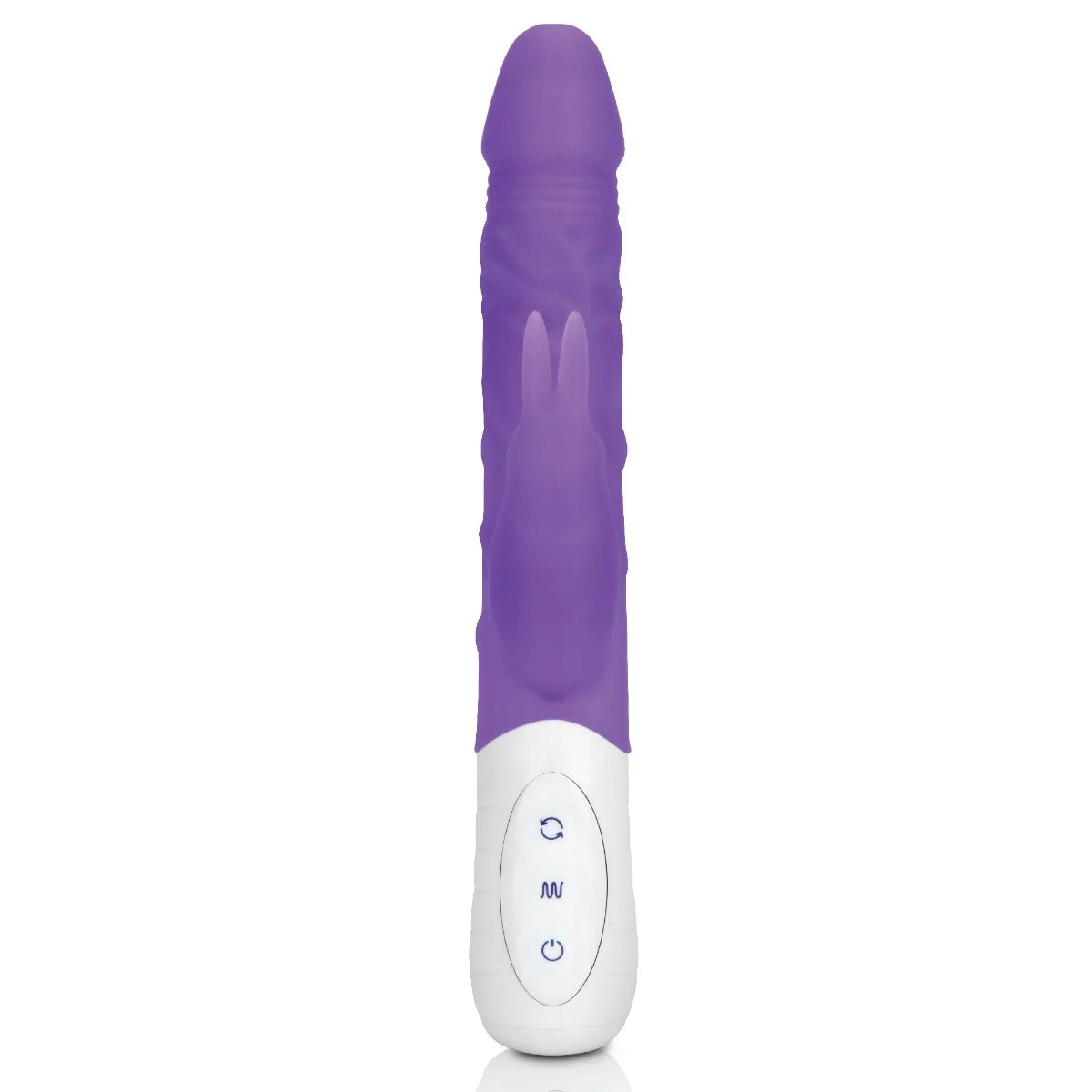 Rabbit Essentials Rechargeable Slim Double Penetration Rabbit Vibrator Hot Purple