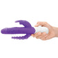 Rabbit Essentials Rechargeable Slim Double Penetration Rabbit Vibrator Hot Purple