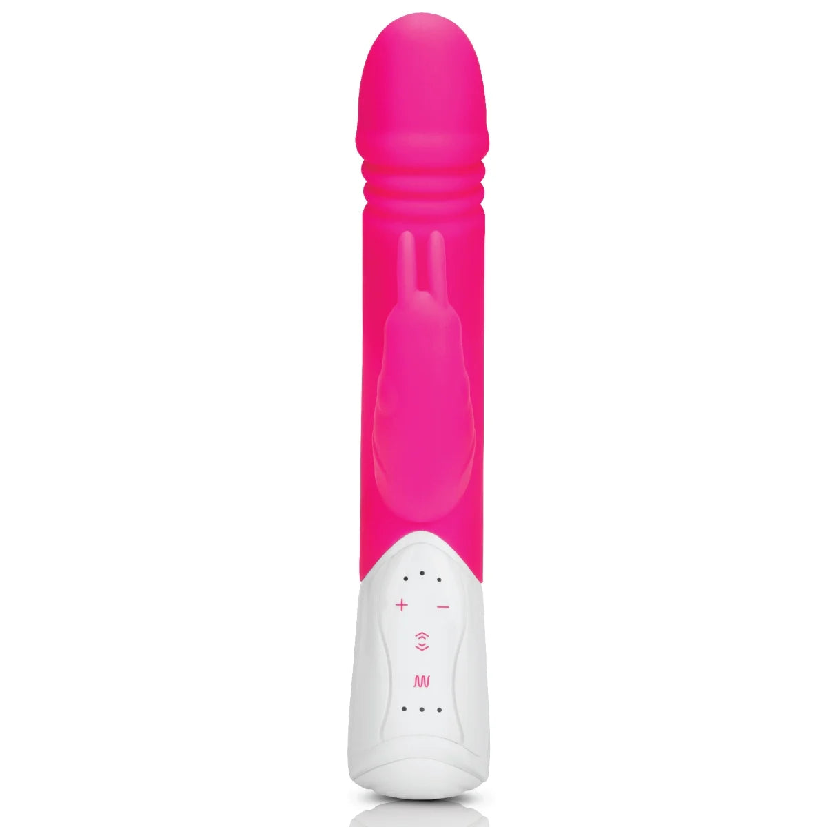 Rabbit Essentials Rechargeable Thrusting Rabbit Vibrator Hot Pink