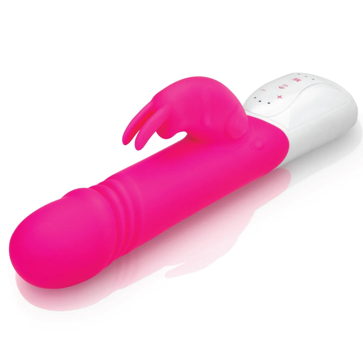 Rabbit Essentials Rechargeable Thrusting Rabbit Vibrator Hot Pink