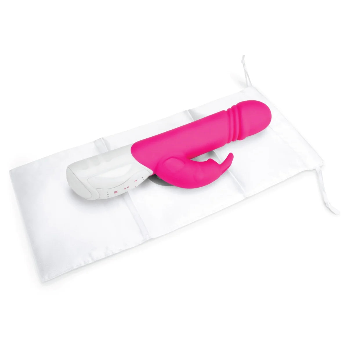 Rabbit Essentials Rechargeable Thrusting Rabbit Vibrator Hot Pink