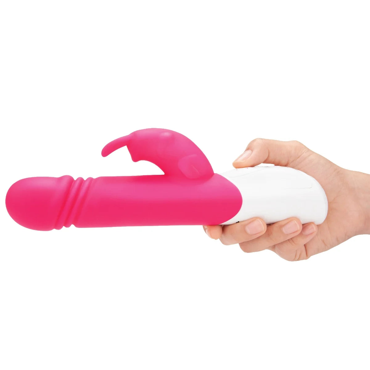 Rabbit Essentials Rechargeable Thrusting Rabbit Vibrator Hot Pink