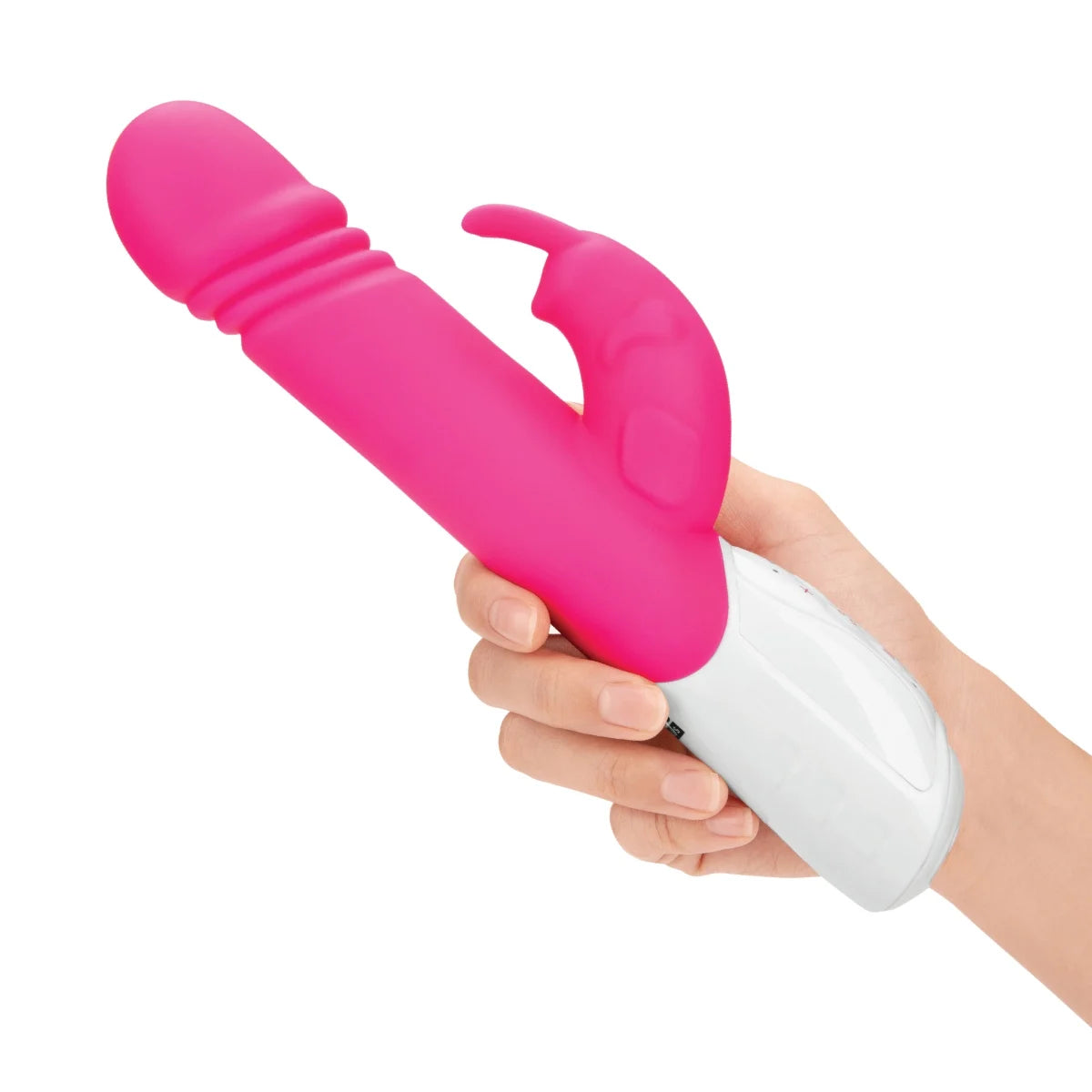 Rabbit Essentials Rechargeable Thrusting Rabbit Vibrator Hot Pink