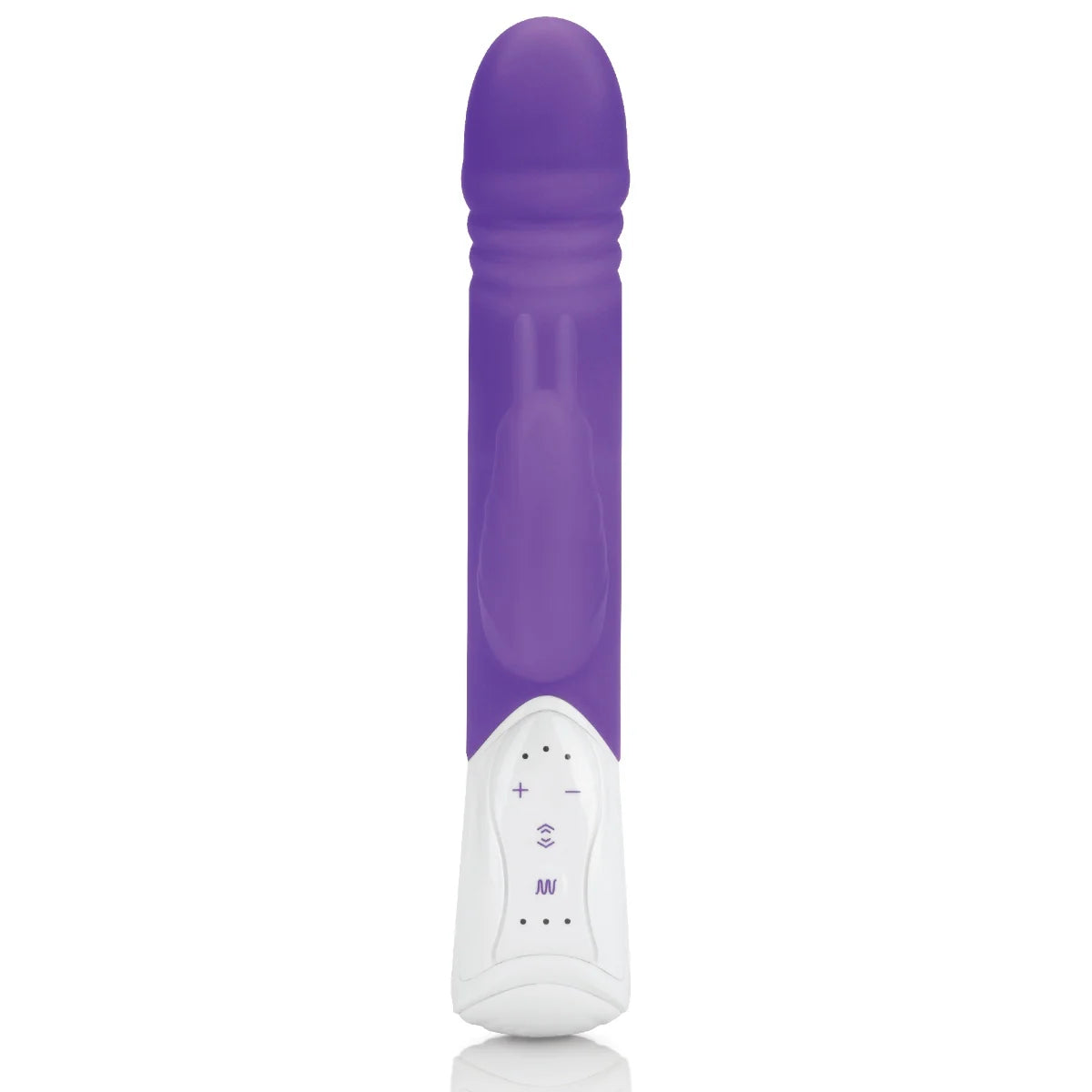 Rabbit Essentials Rechargeable Thrusting Rabbit Vibrator Hot Purple