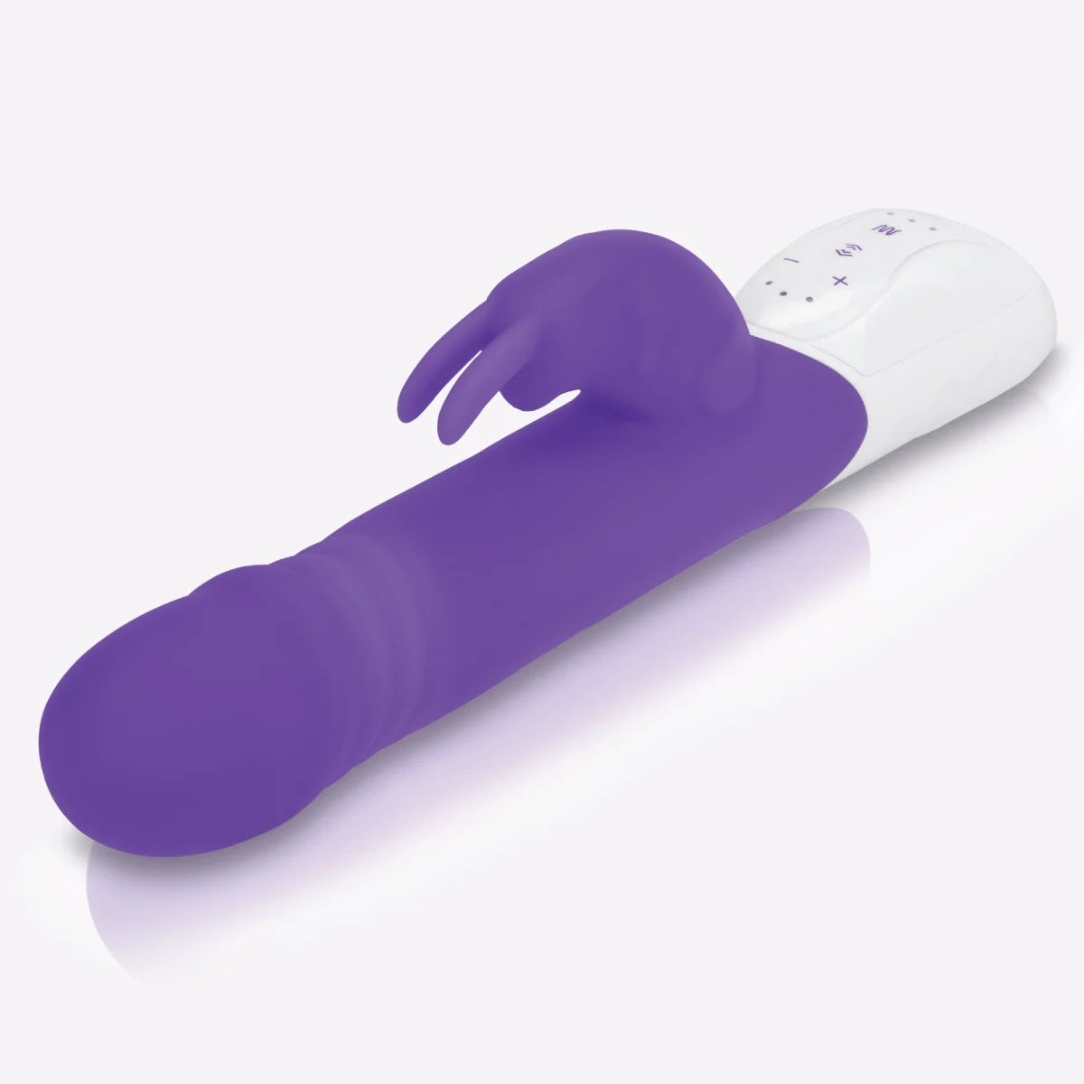 Rabbit Essentials Rechargeable Thrusting Rabbit Vibrator Hot Purple