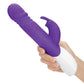 Rabbit Essentials Rechargeable Thrusting Rabbit Vibrator Hot Purple