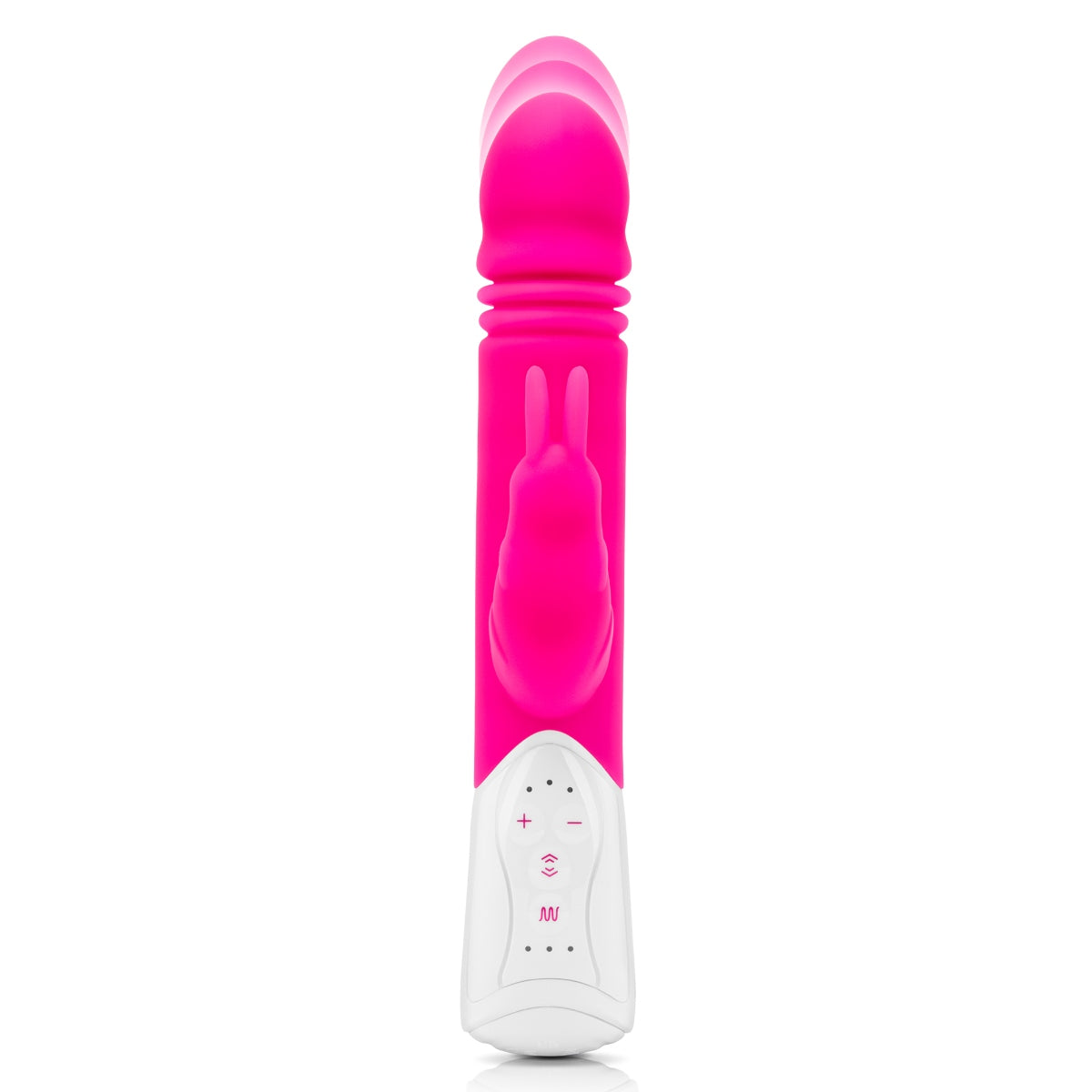 Rabbit Essentials Rechargeable G-Spot Thrusting Rabbit Vibrator Hot Pink