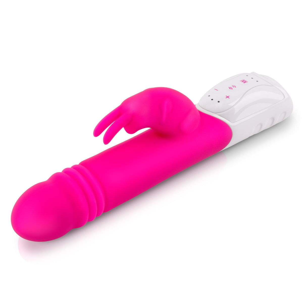 Rabbit Essentials Rechargeable G-Spot Thrusting Rabbit Vibrator Hot Pink