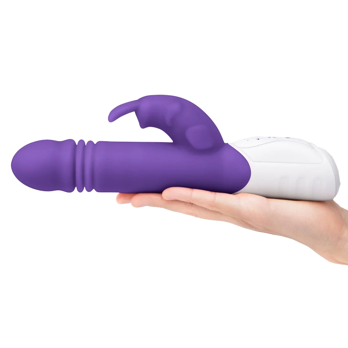 Rabbit Essentials Rechargeable G-Spot Thrusting Rabbit Vibrator Purple